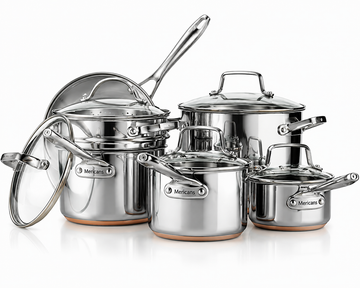 Mericans 12-Piece 5-Ply Copper Core Stainless Steel Cookware Set