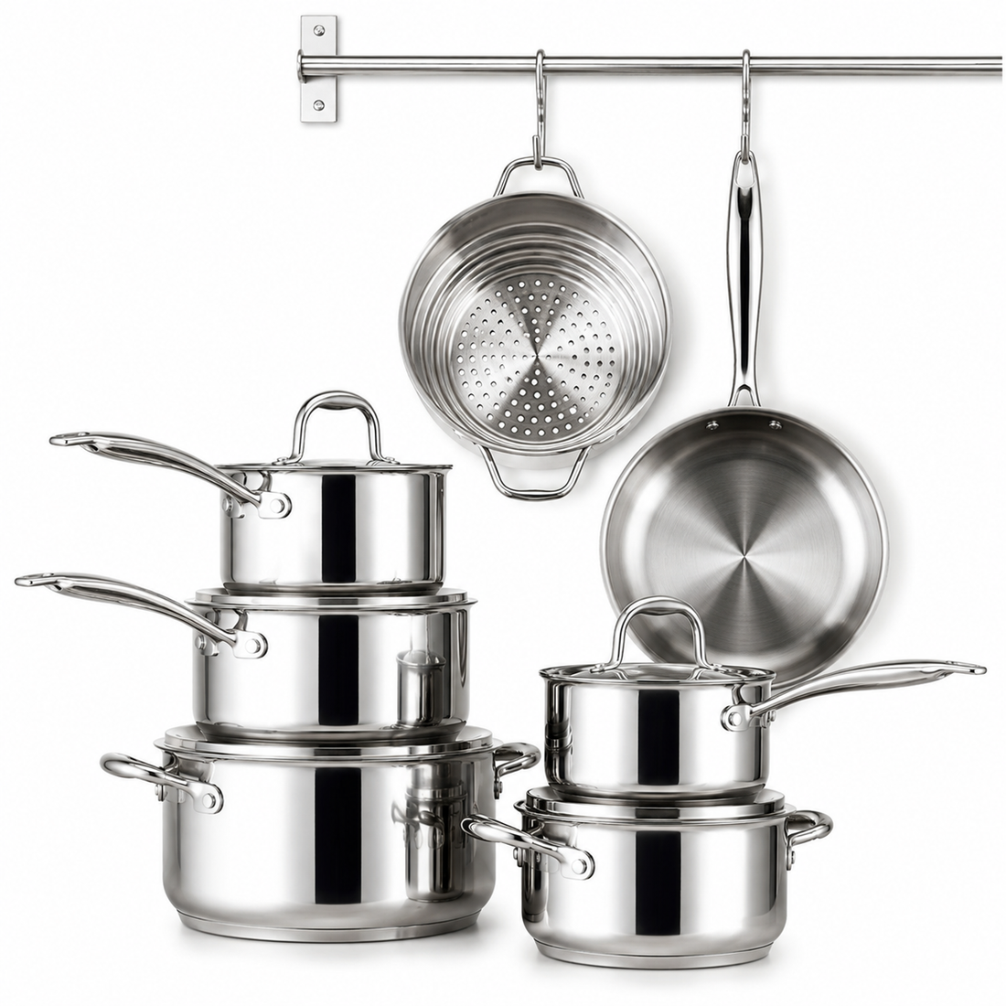 Mericans Signature 13-Piece 3-Ply Stainless Steel Cookware Set