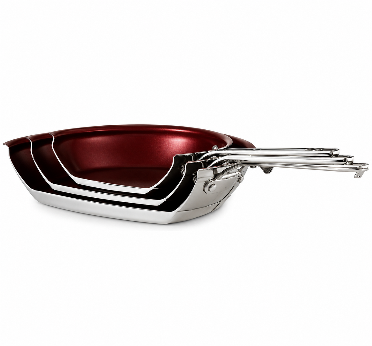 Mericans Signature 10-Piece Stacking Stainless Steel Cookware Set – Aluminum Base, Induction Compatible