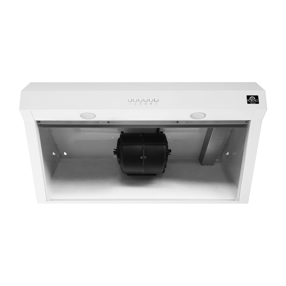 Forno Bari 30-Inch Under-Cabinet Range Hood, 400 CFM, White with Stainless Steel Handles (Model FRHUC5255-30WHT)