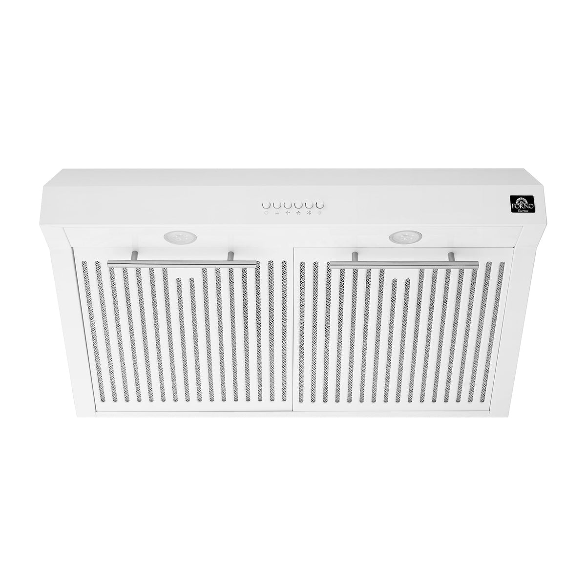 Forno Bari 30-Inch Under-Cabinet Range Hood, 400 CFM, White with Stainless Steel Handles (Model FRHUC5255-30WHT)
