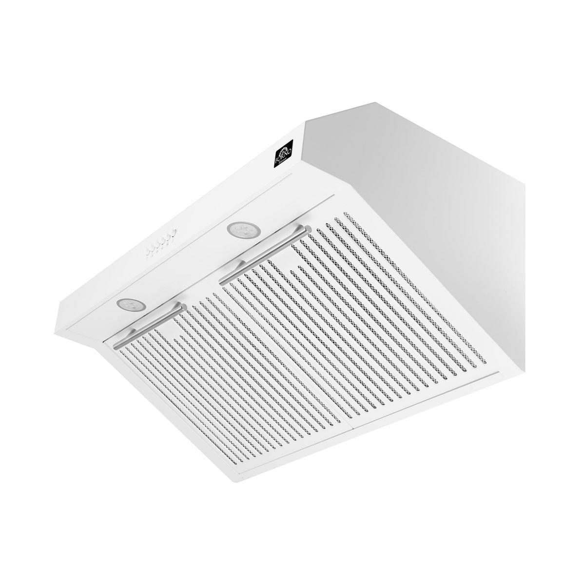 Forno Bari 30-Inch Under-Cabinet Range Hood, 400 CFM, White with Stainless Steel Handles (Model FRHUC5255-30WHT)