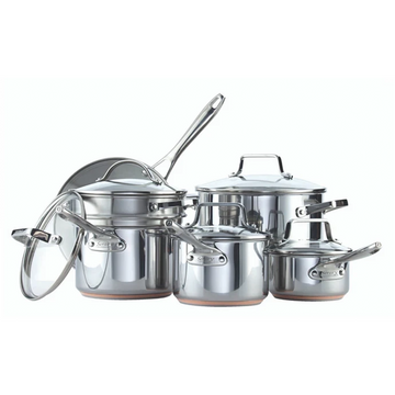 Serary 12-Piece 5-Ply Copper Core Stainless Steel Cookware Set
