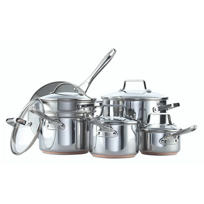 Mericans 12-Piece 5-Ply Copper Core Stainless Steel Cookware Set